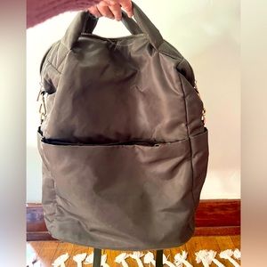 Dark green soft silky backpack / diaper bag